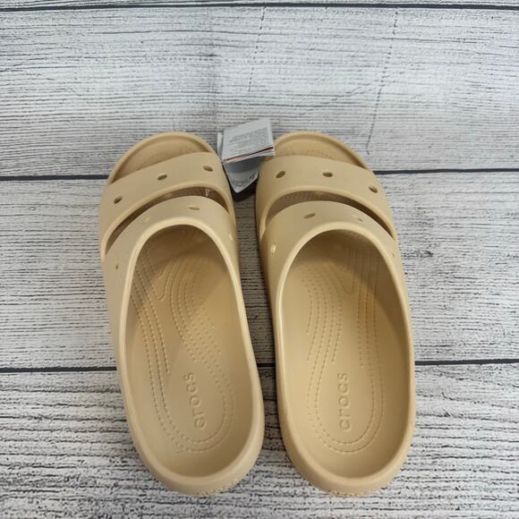Crocs Unisex Cream Classic Slip On Sandals Size Men's 11 - Picture 5 of 7
